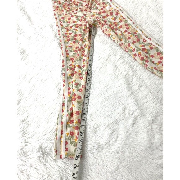 Adidas Sport Leggings Floral Size M Steiped High Waste Gym Yoga Running - Picture 8 of 12